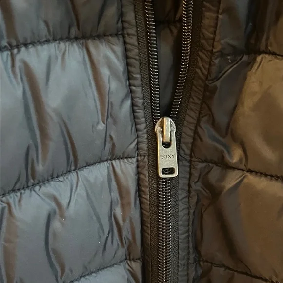 Roxy Black Light-Weight Puffer Jacket-Coat Super Soft - Picture 4 of 5